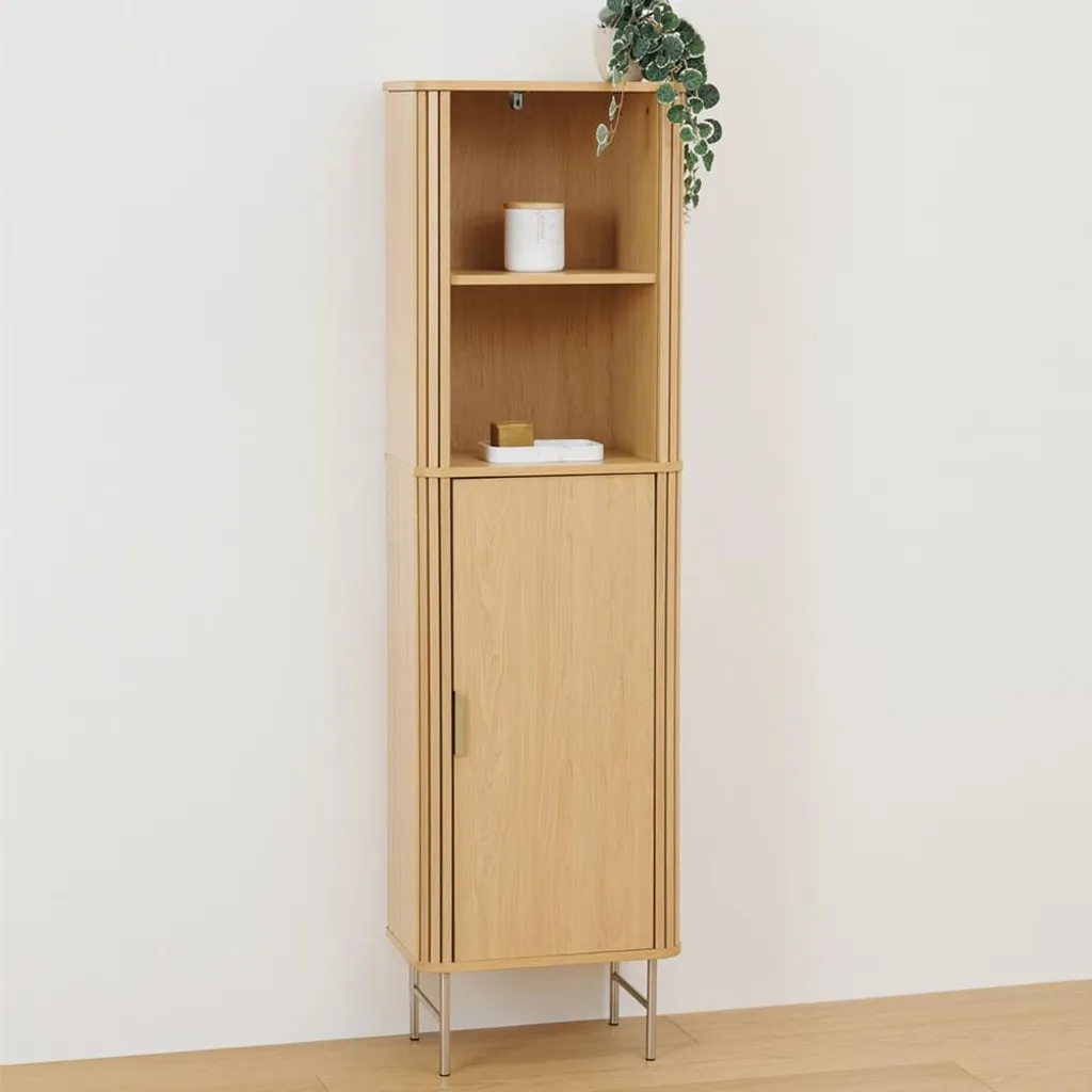 Eazy Living Armoire haute de salle de bains Tania effet bois naturel