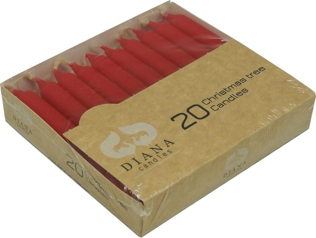 Diana Candles Baumkerzen Ø 1,2 cm x 11 cm rot 20er Pack