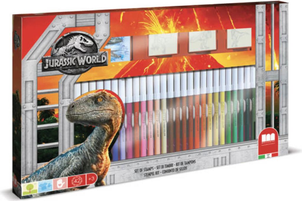 Jurassic World - Activity Malset - Stempelset - Mit Malbuch - 41 Teile