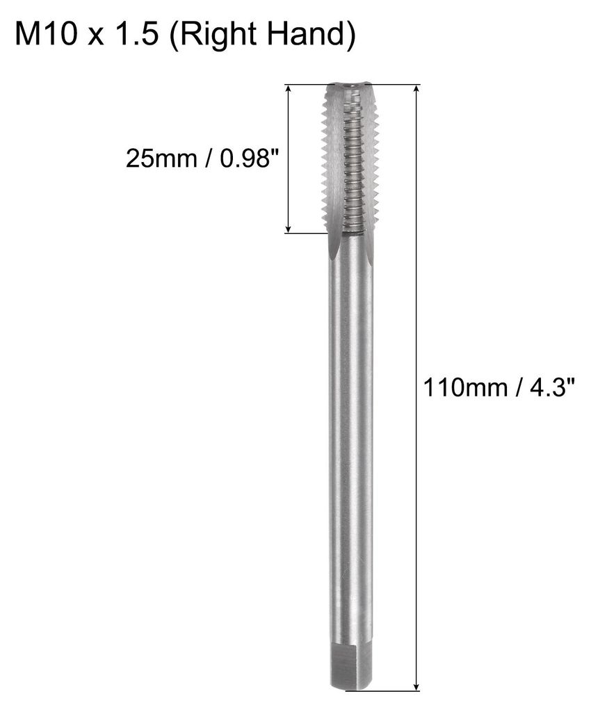 Metrische Gewindebohrer M10 x 1.5 H2 110mm Extra langer gerader Fl?ten-Gewindeschneidemaschine Gewindeschneider Gewindeschneidwerkzeug