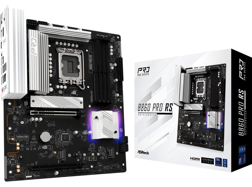 Asrock B860 Pro RS, Intel, LGA 1851 (Socket V1), Intel Core Produktbild 