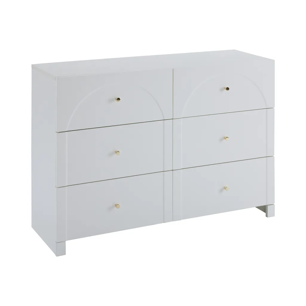 Buffet à tiroirs blanc 120 cm commode de rangement design pour séjour - 10