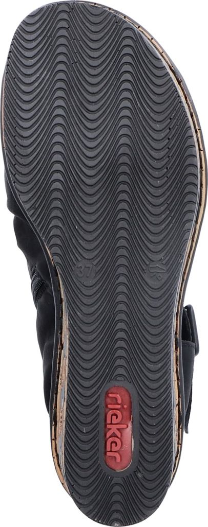 Rieker Damen Sandalette Hochfront Schaftsandale Keilabsatz Produktbild 