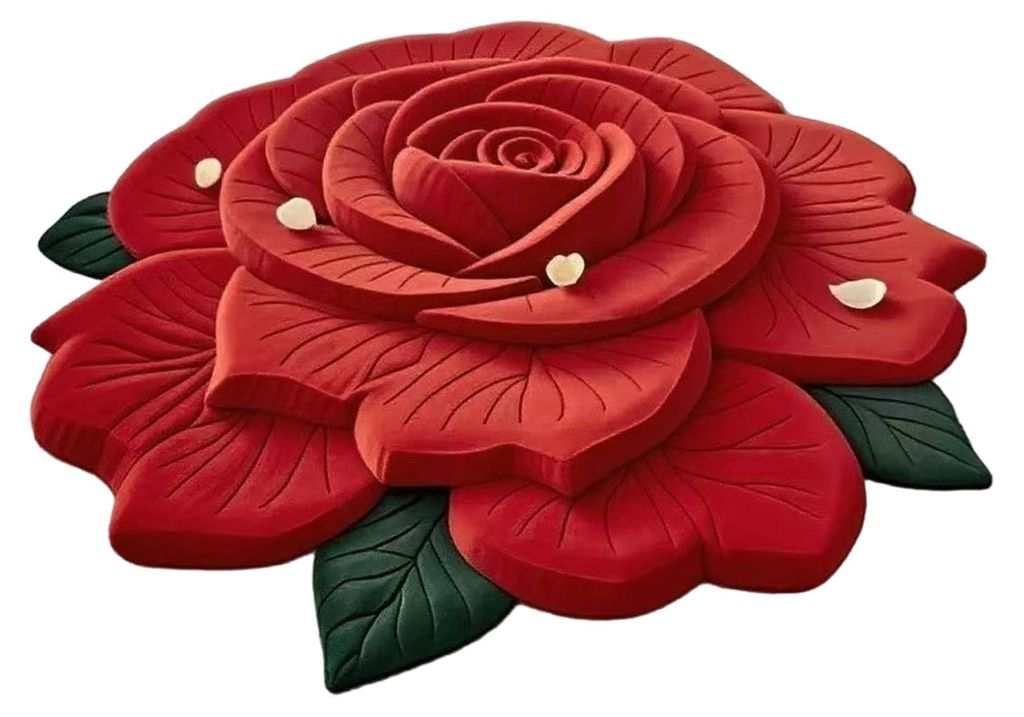 3D-Blumenförmige Bodenmatte, rutschfest, mit Blumenmuster, super saugfähig, Illusionsteppich für Badewanne, Dusche, Schlafzimmer und Küche