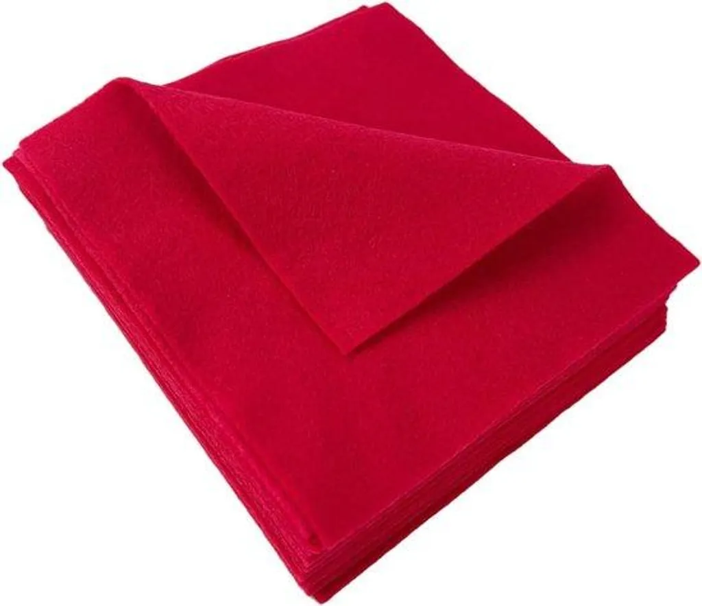 Feutrine rouge anti-effilochage 14mm 15x15cm souple finition propre