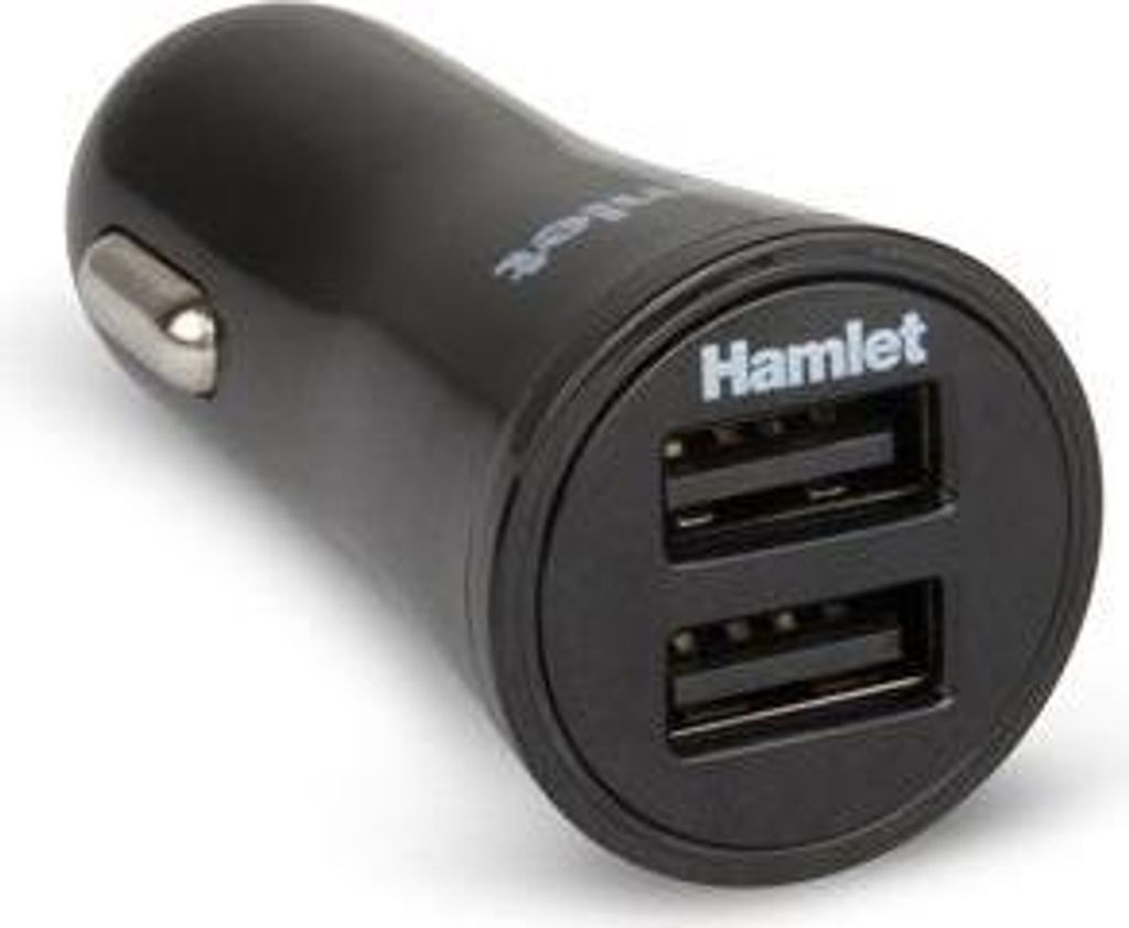Hamlet caricabatterie auto dual USB schnellladung nero 17W