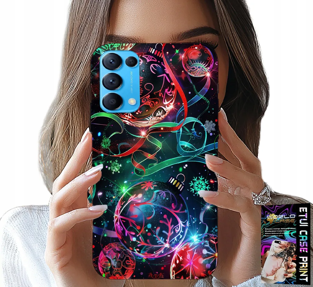 Custodia Natale Oppo Reno5 4G/5G con Foil - Protezione 360 Gradi