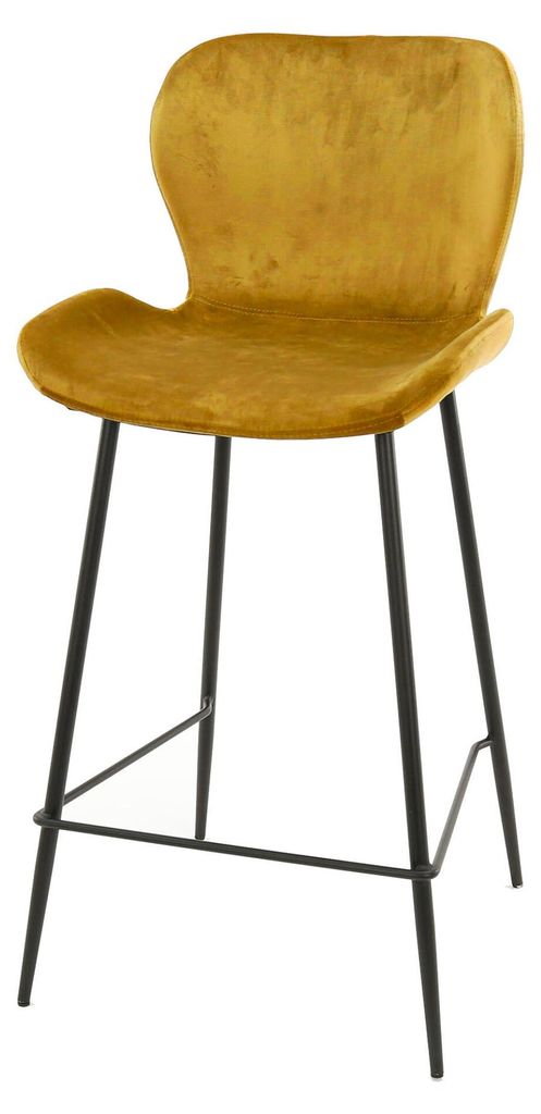 FURNLUX Barhocker Rondea Senfgelb Und Schwarz 47cm / Hauptfarbe: Gelb / Abmessungen: 47 x 99 x 51 cm