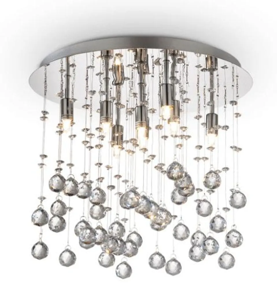 Plafonnier chromé MOONLIGHT 8 lumières - Luminaire design élégant chic