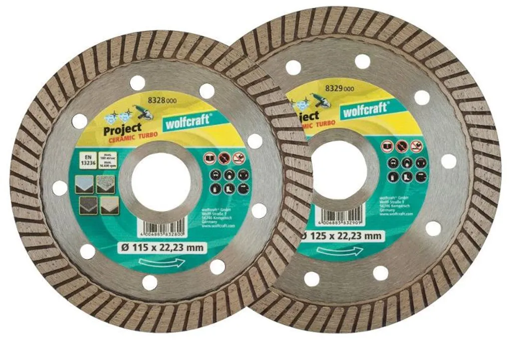 Disque diamant 125mm wolfcraft pour découpe de matériaux de construction