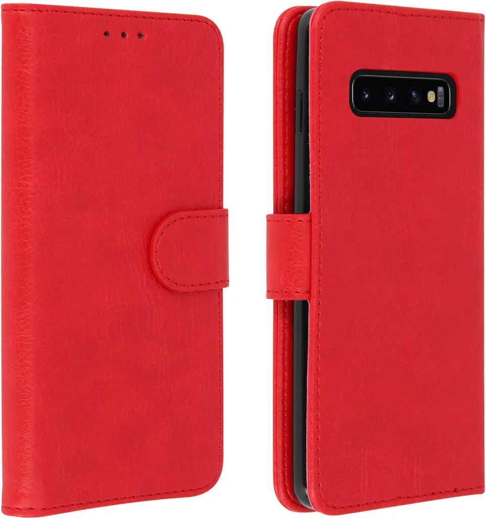 Protezione Totale Samsung S10 - Custodia Portafoglio Rosso