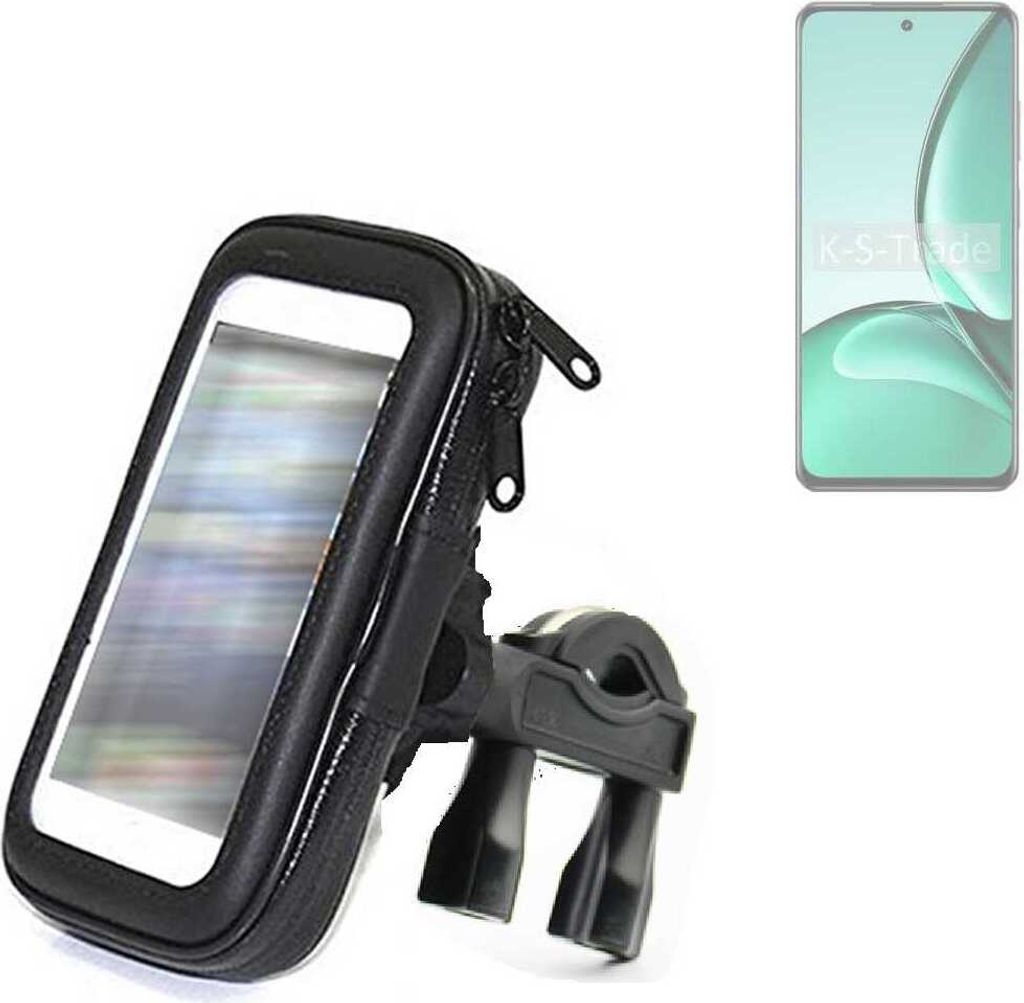 K-S-Trade Fahrrad-Halterung kompatibel mit Realme C63 5G Handy-Halterung Halter Lenkstange Fahrradhalterung Motorrad Bike Mount Wasserabweisend