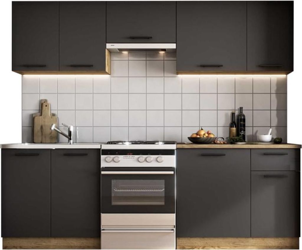 Modernes und geräumiges Küchenset Daria Grey Produktbild 