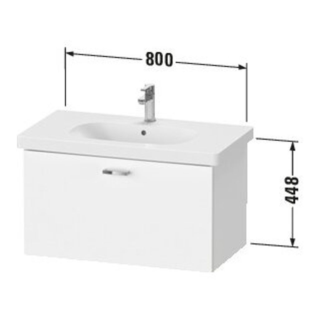 Duravit XBase Waschtischunterbau wandhängend B:80 cm mit 1 Auszug, XB607105353