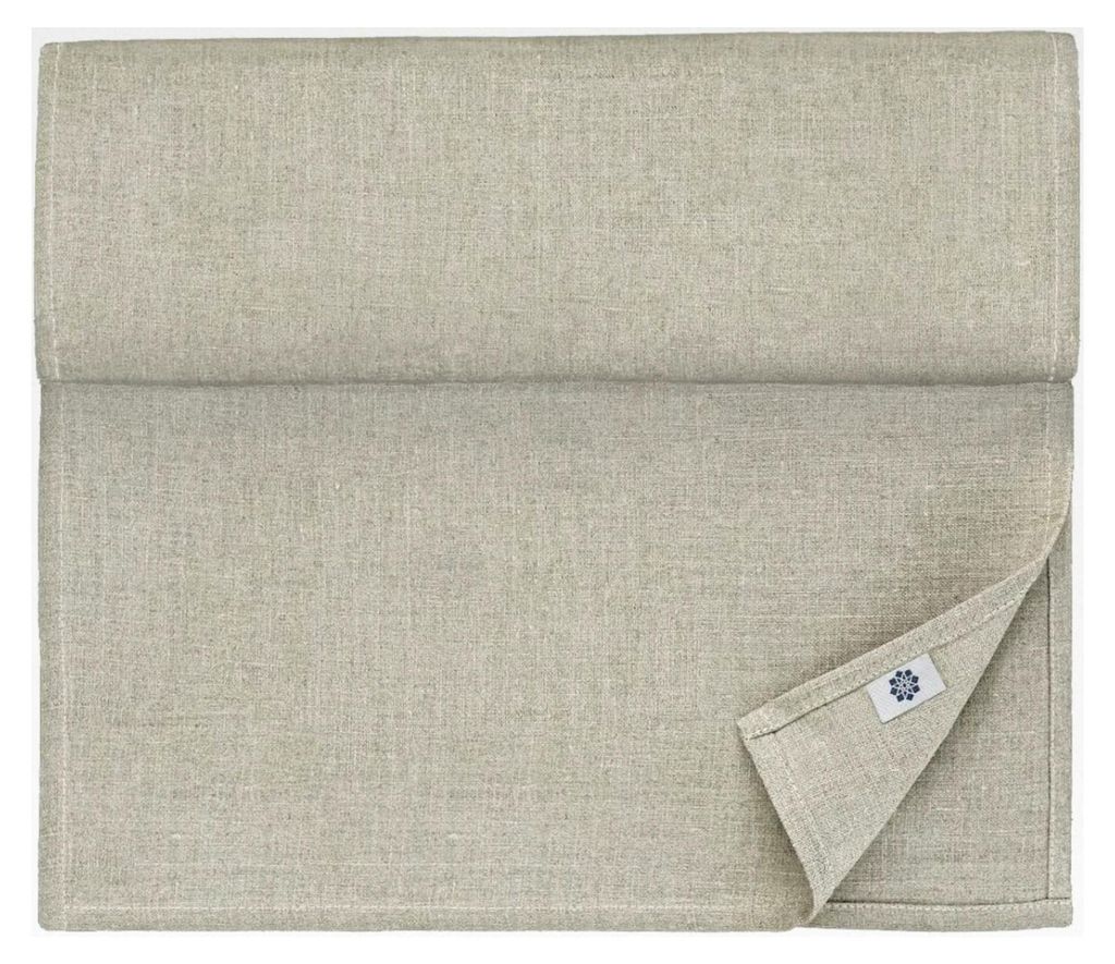 Klassischer Tischläufer Anabella - 100% Leinen, 47 x 130 cm (Natur/Grau/Beige)