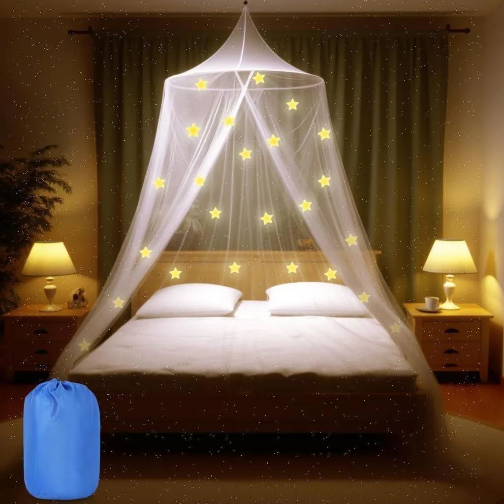 Moustiquaire de lit pour chambre fille grand ciel de lit facile
