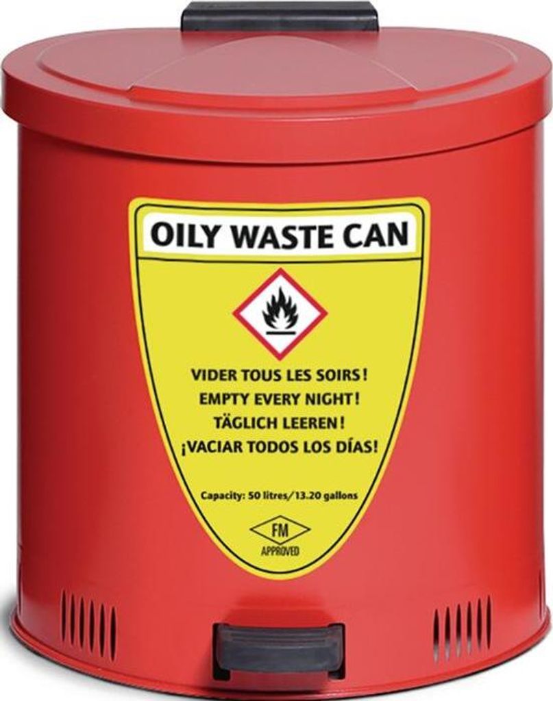 asecos Sammelbehälter 50 l,Stahl,rot