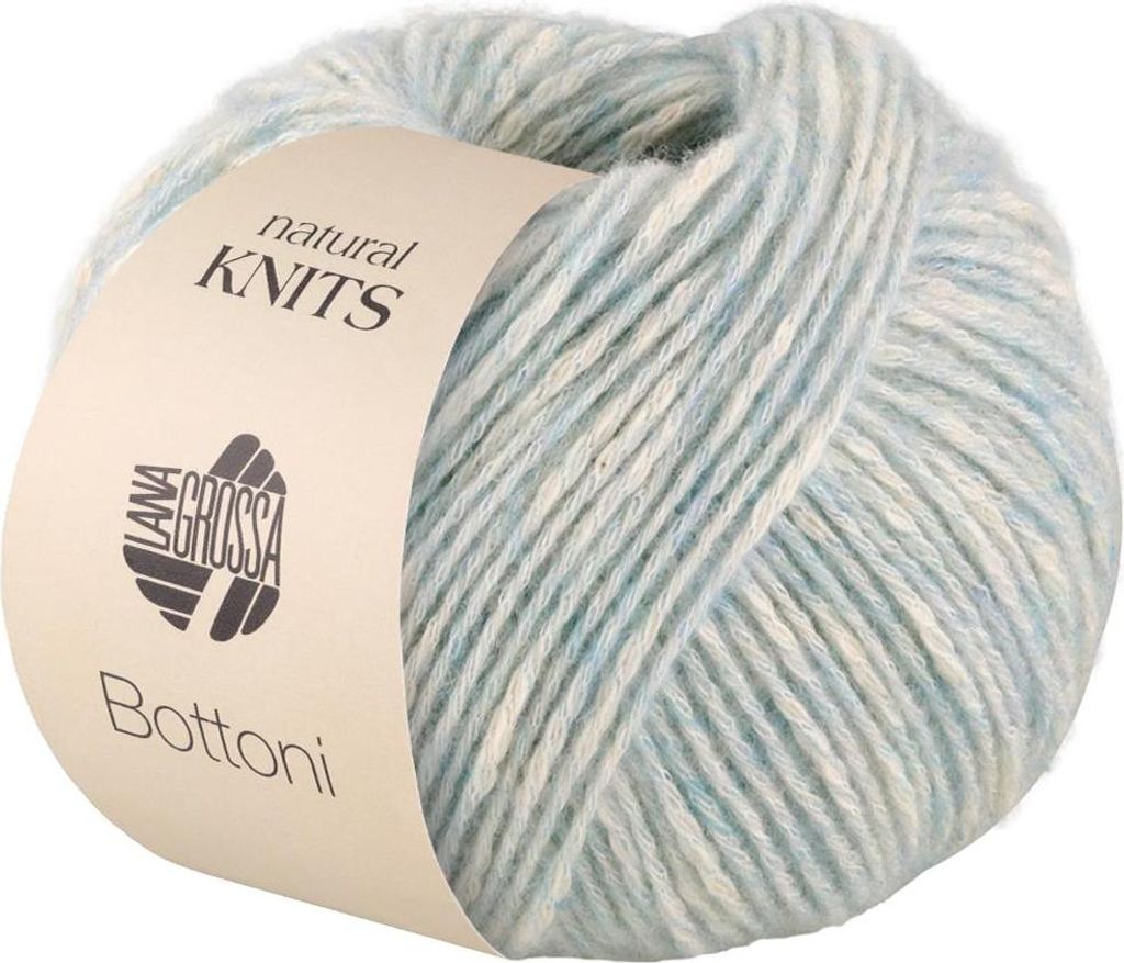 Lana Grossa - Bottoni 0006 pastelltürkis rohweiß Produktbild 