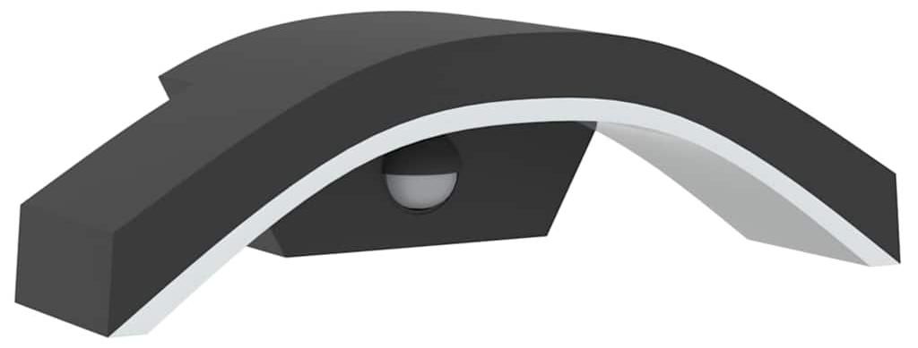 vidaXL LED-Außenwandleuchte mit Sensor Schwarz Aludruckguss