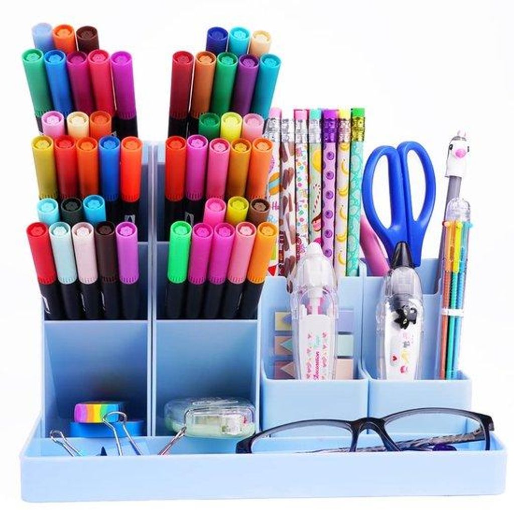 Kunststoff Bürohalter, 5er Pack Bürohalter mit Ladefunktion, multifunktioneller Schreibtisch Organizer, Schreibutensilien Organizer für Büro, Z...