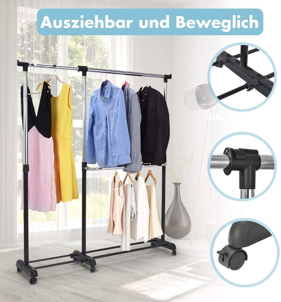 Kleiderständer Kleiderstange Stabil, Kleiderständer mit 6
