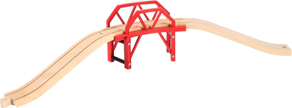 Pont courbe BRIO en bois avec rails montants 63369900 - Construction