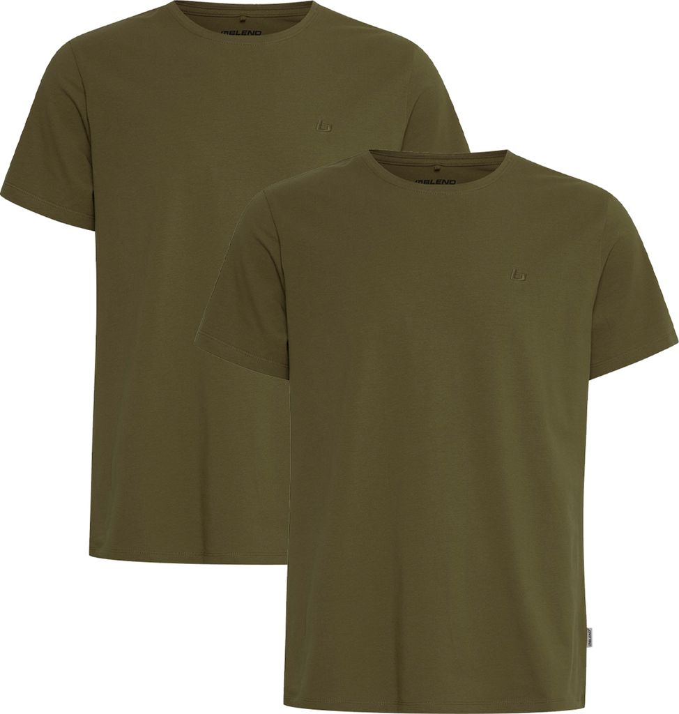 BLEND Rundhals T-Shirt 2-er Stück Pack Kurzarm Shirt Basic Set BHDinton Größe: XXL