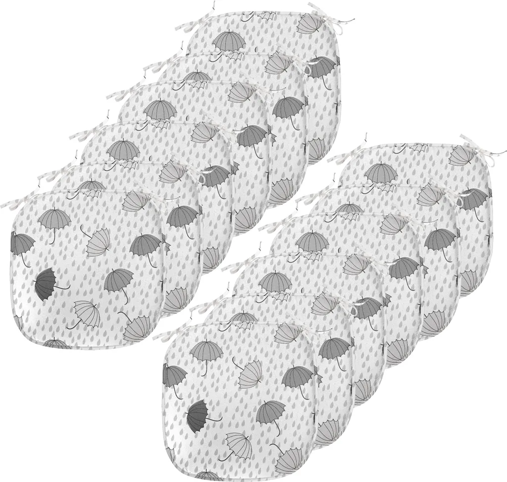 Cuscini Sedie 40x40 Pack 12 ABAKUHAUS - Impermeabili con Lacci Grigio
