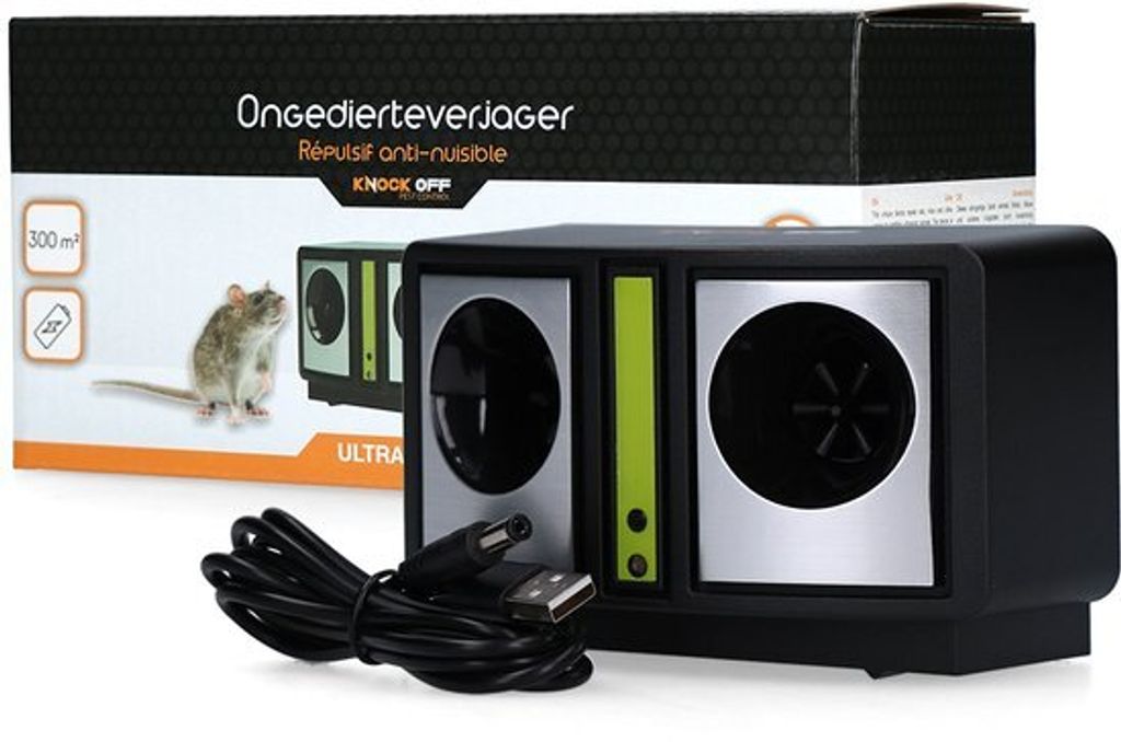 Knock Pest Control Knock Pest Control - Schädlingsbekämpfung - 300m2 - 14 x 7,5 x 9 cm - USB-Kabel enthalten - Ratten und Mäuse
