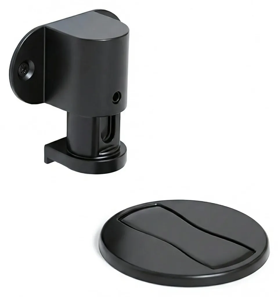 Butoir de porte magnétique noir sans perçage avec réglage de hauteur