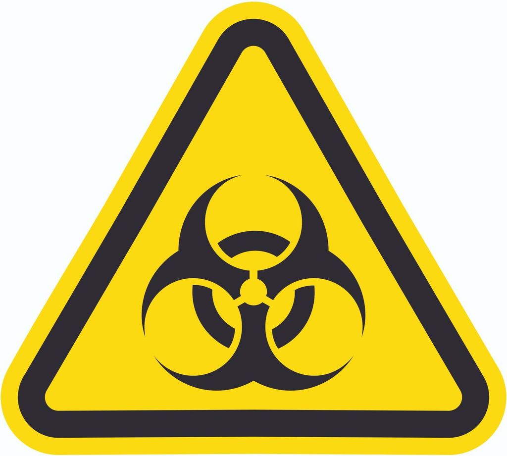 Achtung Biogefährdung Symbol Aufkleber Dreieck D500mm