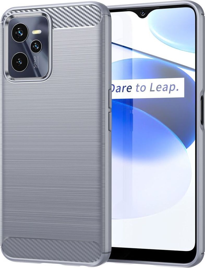König Design Hülle kompatibel mit Realme C35 Kunststoff Soft Handyhülle - Handy Case Grau