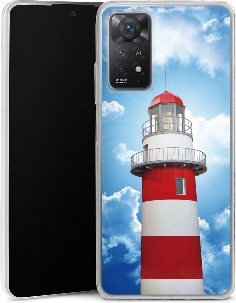 DeinDesign Slim Hülle für Xiaomi Redmi Note 11 Pro 5G Silikon Case Ultra Dünn Handyhülle Himmel Leuchtturm Wolke