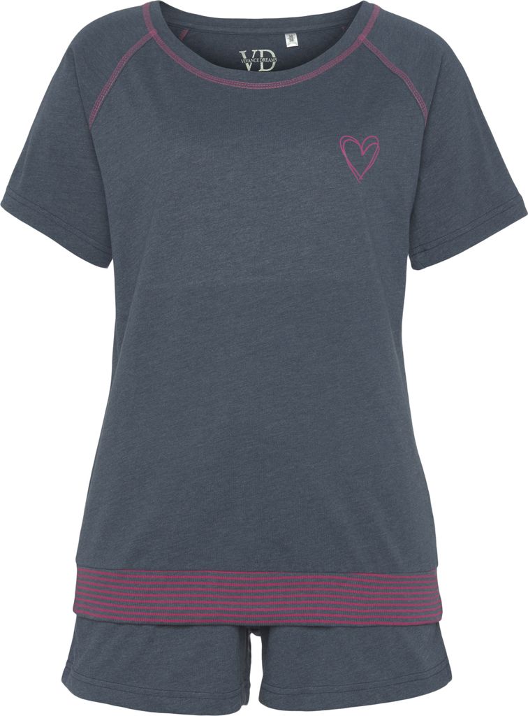 Vivance Dreams Shorty 2 -teilig jeansblau-meliert Größe 36/38