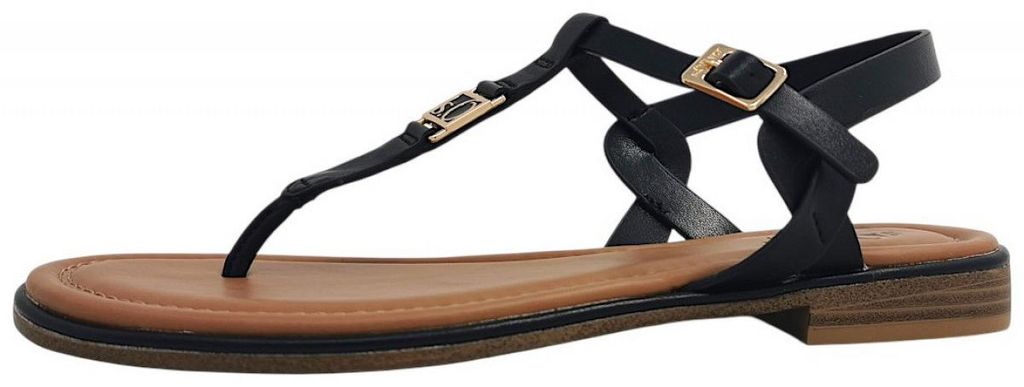 s.Oliver Damenschuhe Sandalen Flach Zehensteg Schwarz Freizeit, Schuhgröße:36 EU
