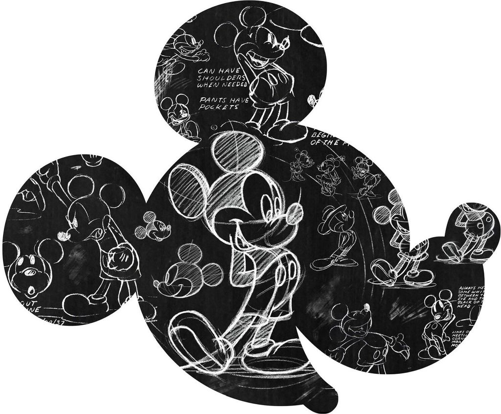 Disney Wandtattoo Mickey Mouse Schwarz-Weiß - 612712 - 127 x 127 cm