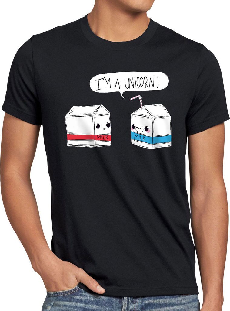 style3 I am a Unicorn Milk Herren T-Shirt Einhorn Milch Funshirt