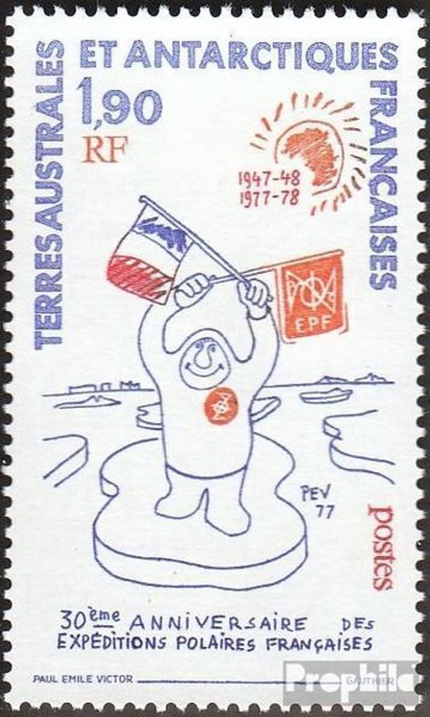 Briefmarken Französ. Gebiete Antarktis 1977 Mi 125 (kompl.Ausg.) postfrisch 30. Jahrestag
