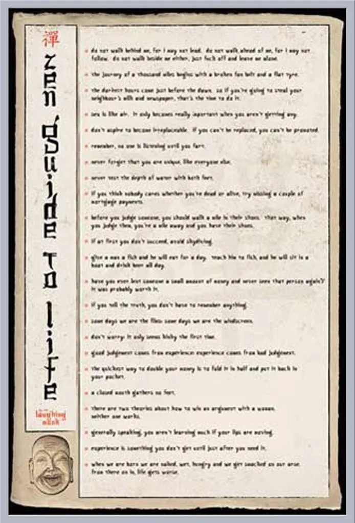 Affiche Zen Guide To Life Shinsuke® avec Cadre Argenté Maxi 61x91,5 cm