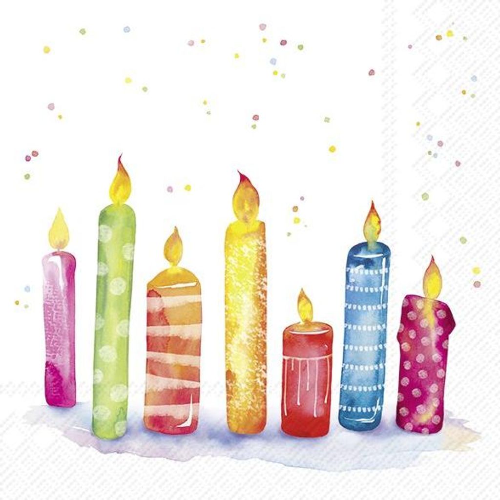 Servietten 33x33 cm - BIRTHDAY CANDLES