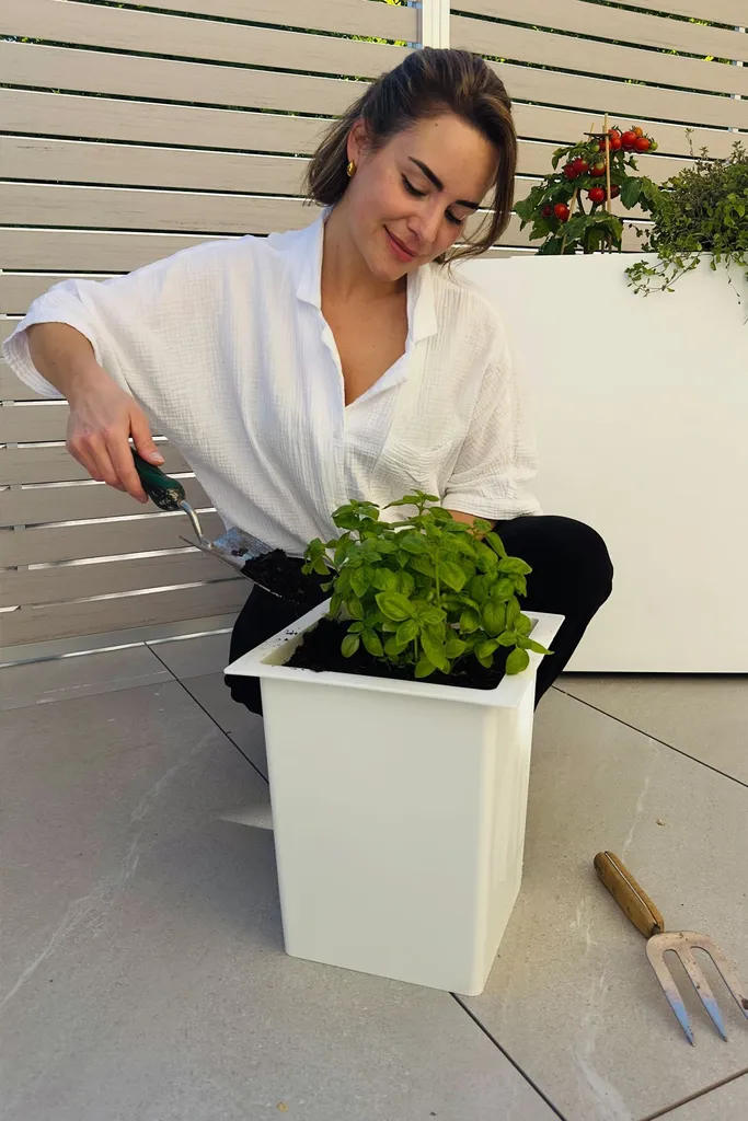 Insert d'Arrosage pour Pot de Fleurs Carré VIVANNO en Plastique Blanc Mat - 4