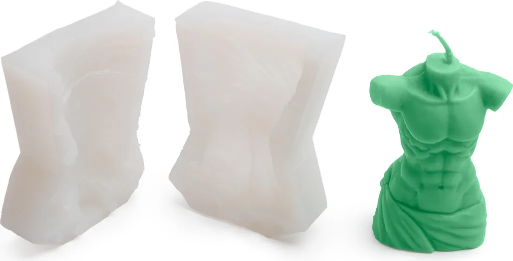 Moule en silicone corps d'homme pour fabrication de bougies d'art