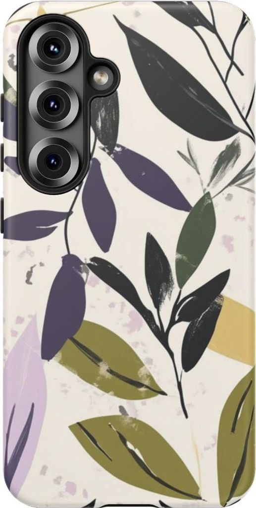 Modernes Blätterdesign in sanften Farben – Hülle Kompatibel mit Samsung Galaxy S25