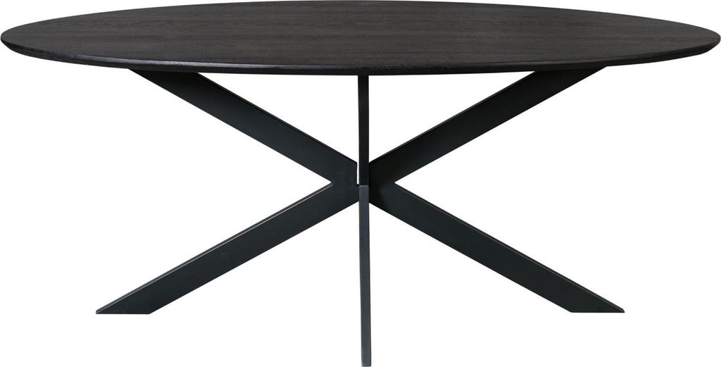 Starfurn – Esstisch Ferris aus Eiche | Oval, 180 cm | Schwarz