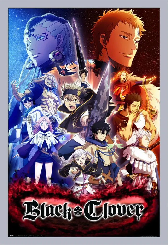 Poster Black Clover prêt à poser cadre Shinsuke vitre acrylique 61x91