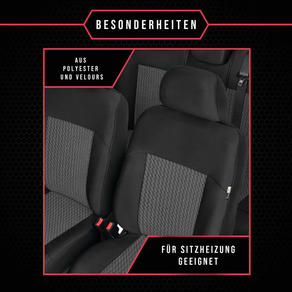 Coprisedili auto Set coprisedili auto grigio scuro per Dacia Duster - 2