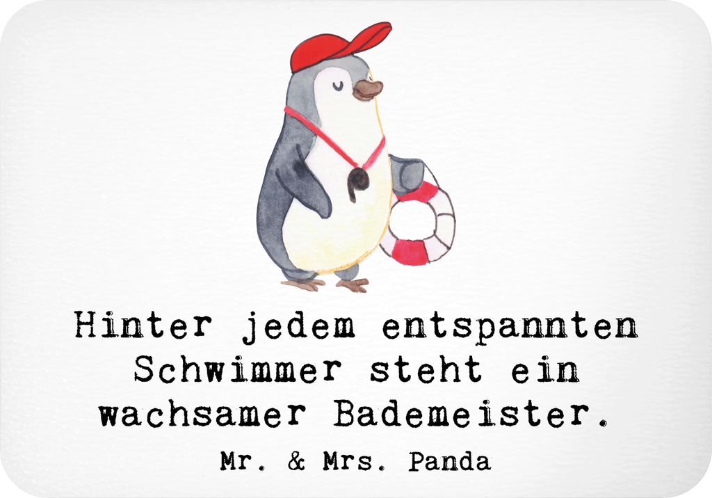 Mr. & Mrs. Panda magnet Bademeister schützend - Weiß - Geschenk, wandmagnet, Geschenke mit Herz, Berufspassion, haftmagnet, whiteboardmagnet, Fü...