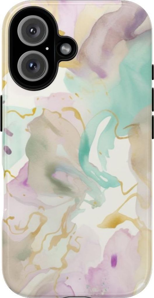 Sanftes Aquarell-Design mit fließenden Formen – Hülle Kompatibel mit iPhone 16