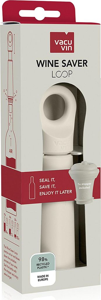 VACU VIN Weinpumpe Loop mit 1 Stopfen sand
