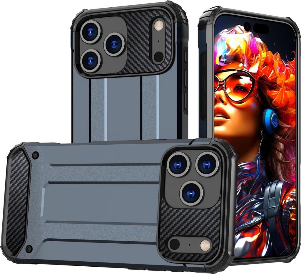 Mobigear Outdoor iPhone 17 Pro Max Hülle Hardcase Backcover Stoßfest - Marineblau